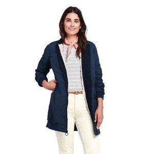 Lands End Bomber Long Squall Coat (Women's Medium, Navy Blue)